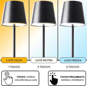 Lampada da tavolo led senza fili - immagine 3